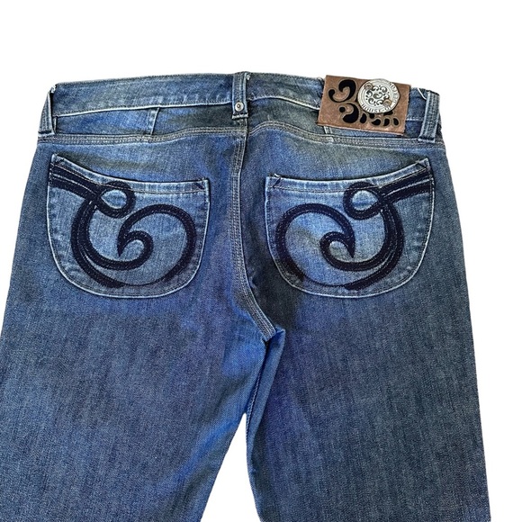 House of Dereon Women’s Y2K Vintage Wide Leg Jeans Blue Size 30/30 - Picture 4 of 12